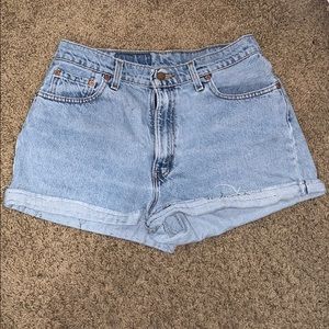Denim high waisted shorts